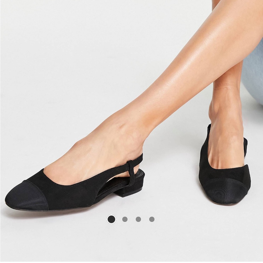 ASOS Black Round Toe Slingbacks